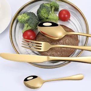 18 Peças Talheres De Ouro Em Aço Inox - ANACARÔ