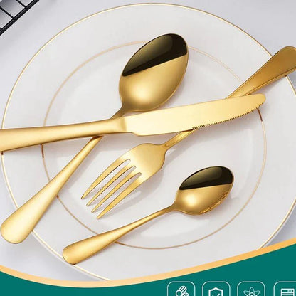 18 Peças Talheres De Ouro Em Aço Inox - ANACARÔ