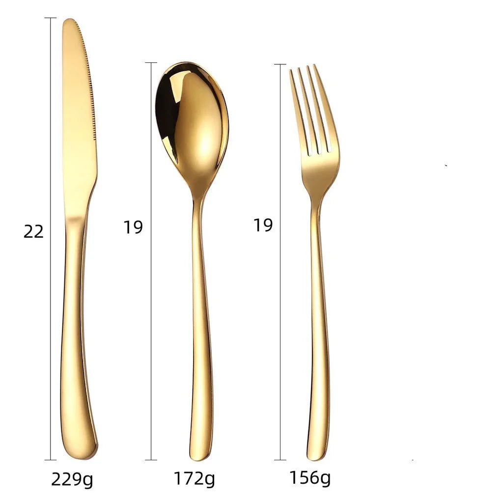 18 Peças Talheres De Ouro Em Aço Inox - ANACARÔ