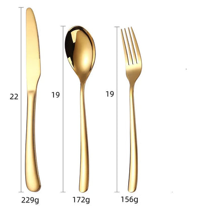 18 Peças Talheres De Ouro Em Aço Inox - ANACARÔ