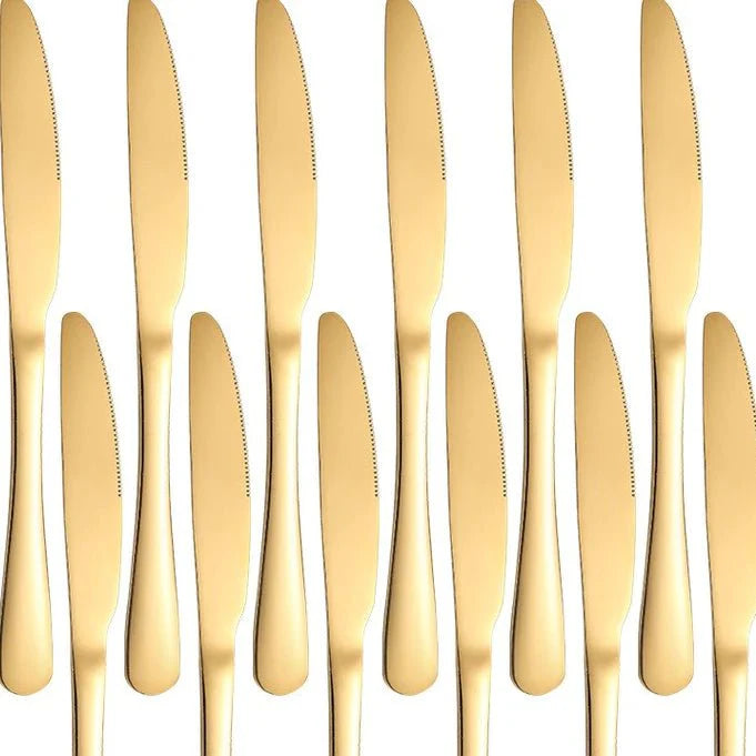 18 Peças Talheres De Ouro Em Aço Inox - ANACARÔ