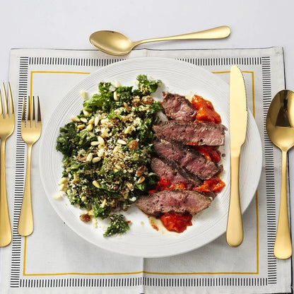 18 Peças Talheres De Ouro Em Aço Inox - ANACARÔ