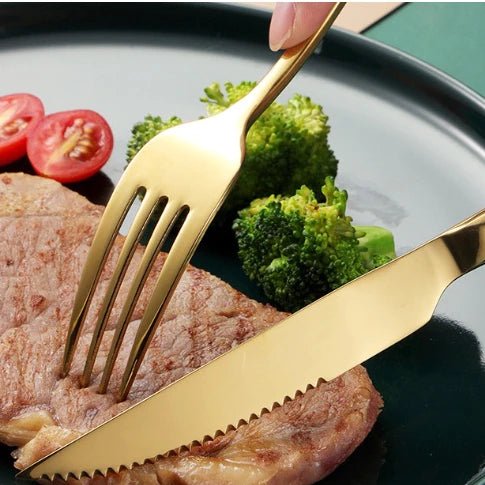 18 Peças Talheres De Ouro Em Aço Inox - ANACARÔ