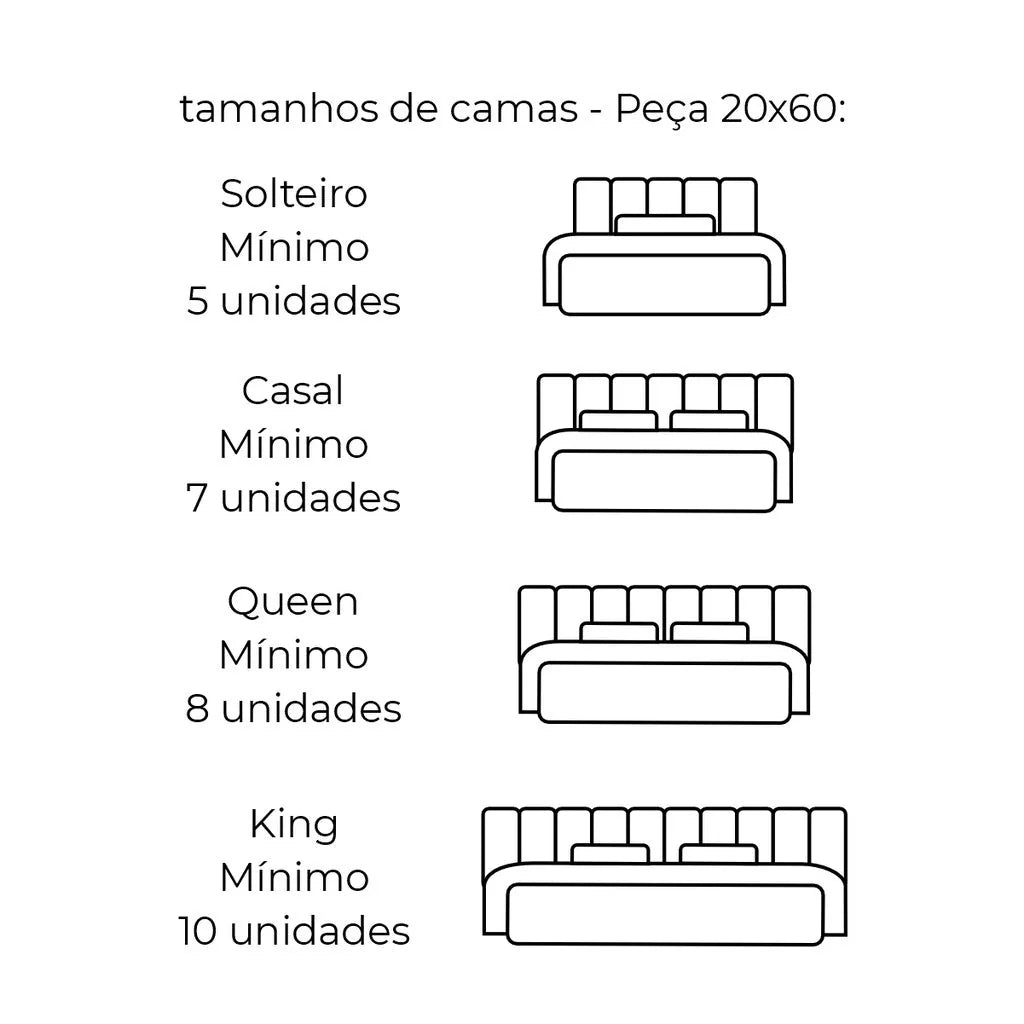 Cabeceira 1 Modulo Estofado 45x20 cm - ANACARÔ
