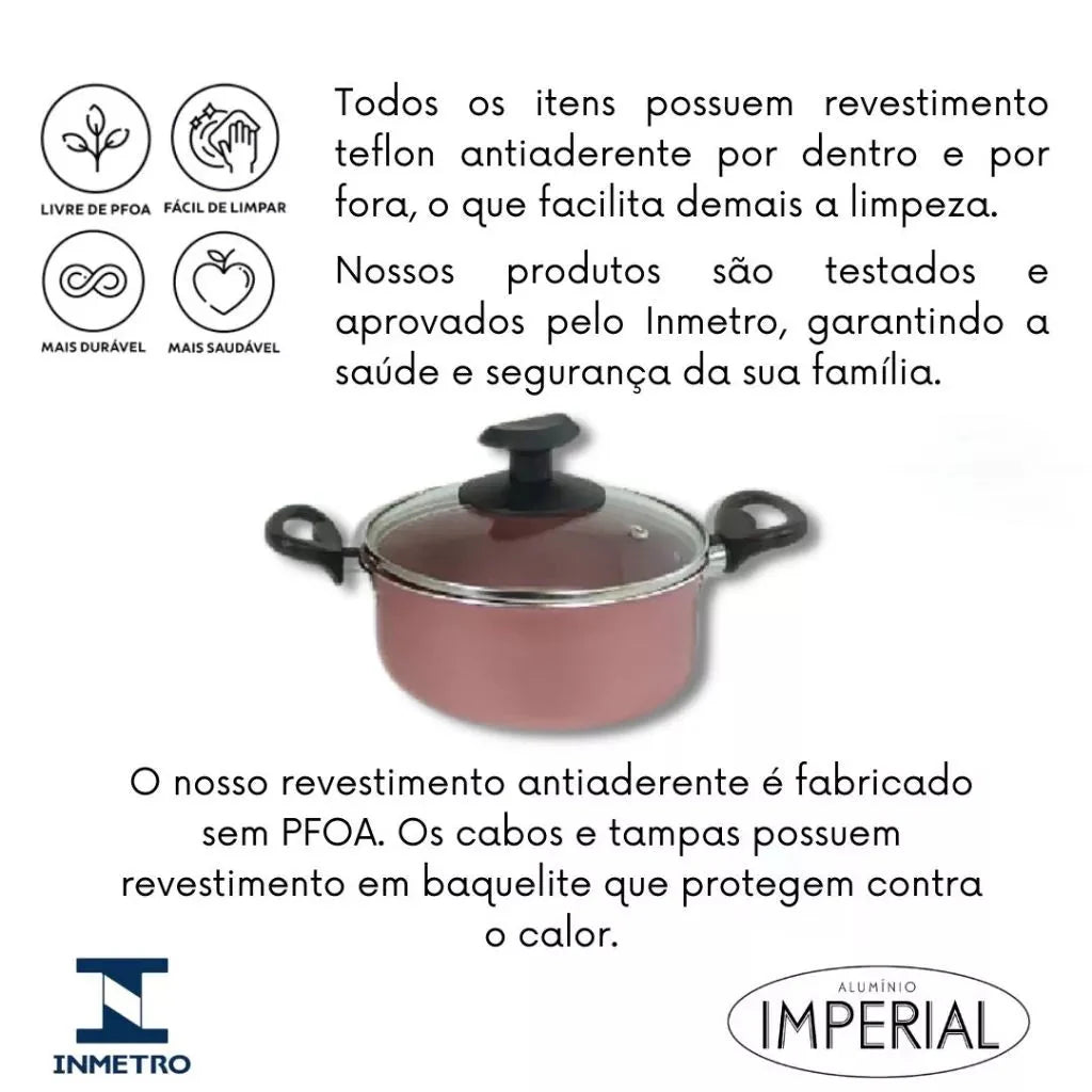 Conjunto Panelas 17 Pc Antiaderente Panela Pressão 2 litros - ANACARÔ