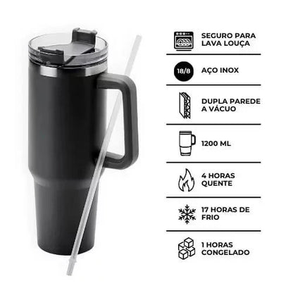 copo térmico  1200ml com canudo - ANACARÔ