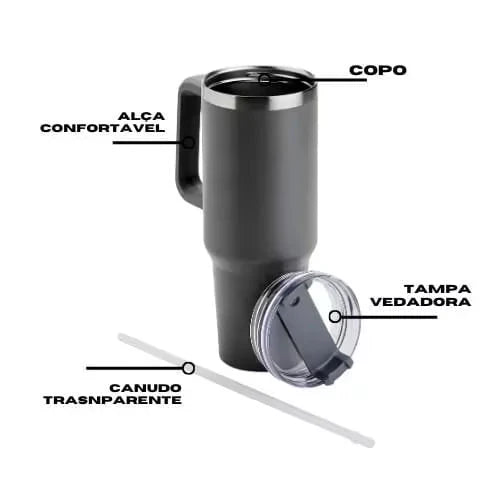 copo térmico  1200ml com canudo - ANACARÔ