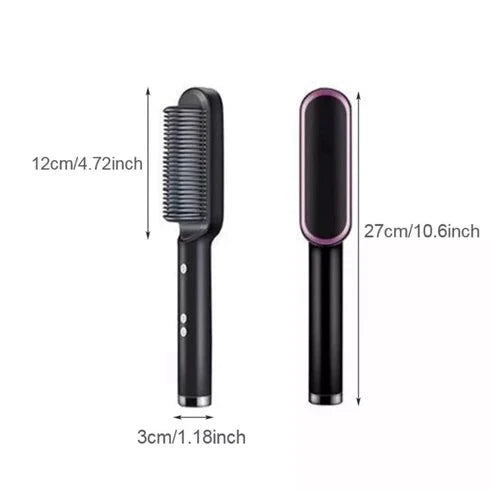 Escova alisadora bivolt 5 em 1   alisa, hidrata, modela, alinha e anti frizz - ANACARÔ