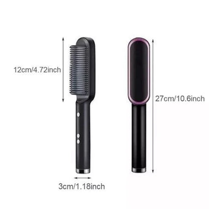 Escova alisadora bivolt 5 em 1   alisa, hidrata, modela, alinha e anti frizz - ANACARÔ
