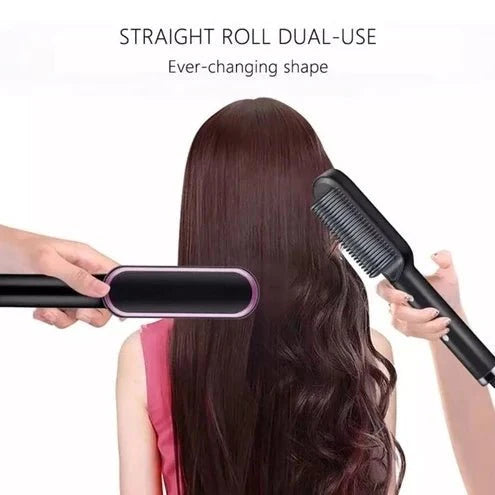 Escova alisadora bivolt 5 em 1   alisa, hidrata, modela, alinha e anti frizz - ANACARÔ