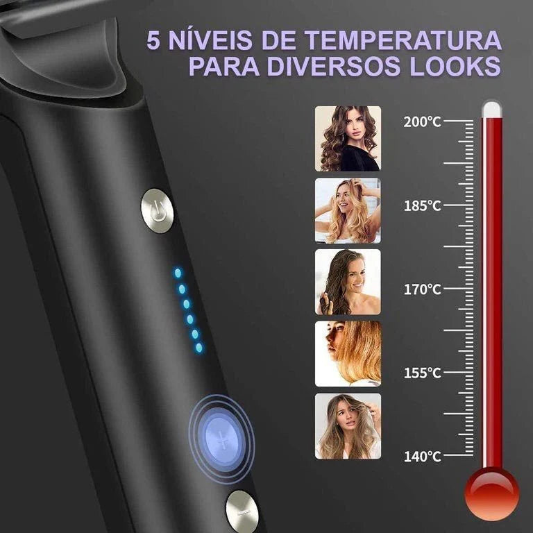 Escova alisadora bivolt 5 em 1   alisa, hidrata, modela, alinha e anti frizz - ANACARÔ