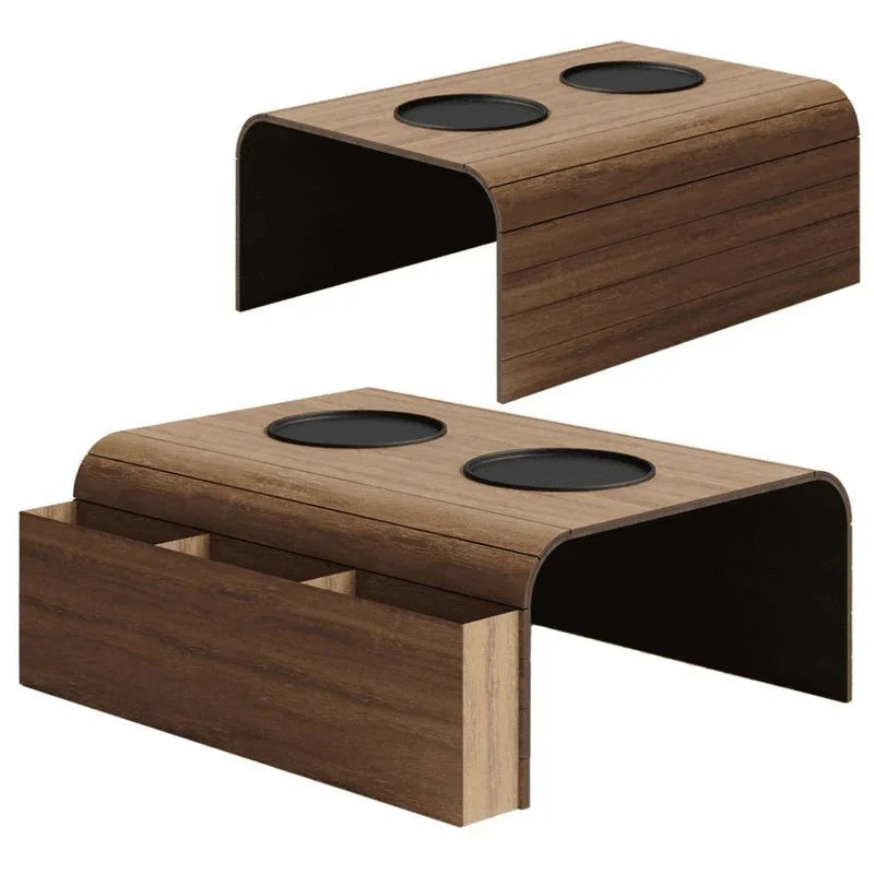Esteira porta controle + porta copo em mdf - ANACARÔ