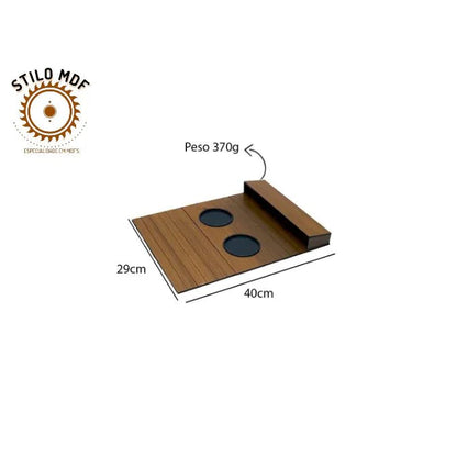 Esteira porta controle + porta copo em mdf - ANACARÔ