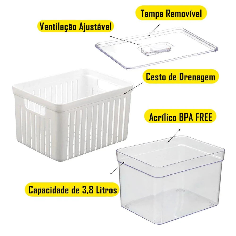 Kit 4 Organizador de Geladeira - ANACARÔ