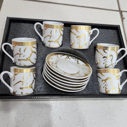 kit de café com 12 peças de Cerâmica em porcelana - ANACARÔ
