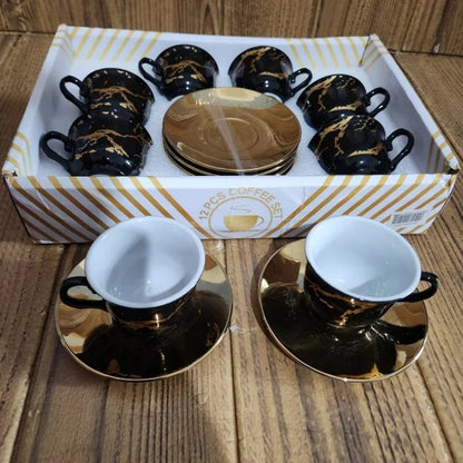 kit de café com 12 peças de Cerâmica em porcelana - ANACARÔ