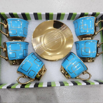 kit de café com 12 peças de Cerâmica em porcelana - ANACARÔ