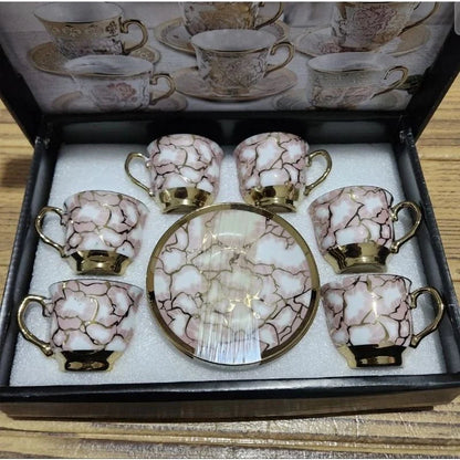 kit de café com 12 peças de Cerâmica em porcelana - ANACARÔ