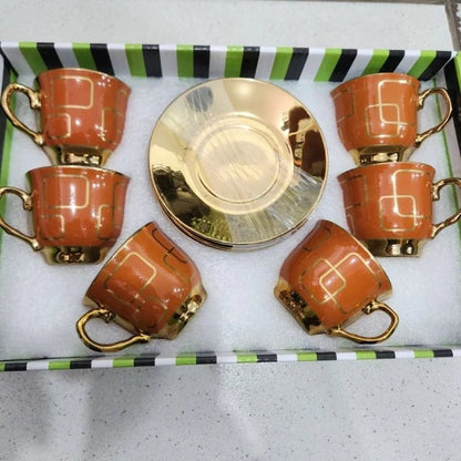 kit de café com 12 peças de Cerâmica em porcelana - ANACARÔ