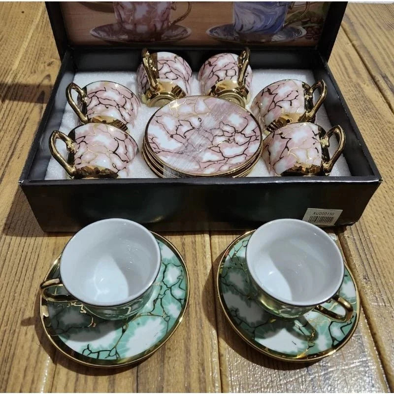 kit de café com 12 peças de Cerâmica em porcelana - ANACARÔ