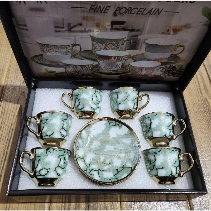 kit de café com 12 peças de Cerâmica em porcelana - ANACARÔ