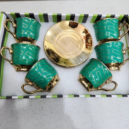 kit de café com 12 peças de Cerâmica em porcelana - ANACARÔ