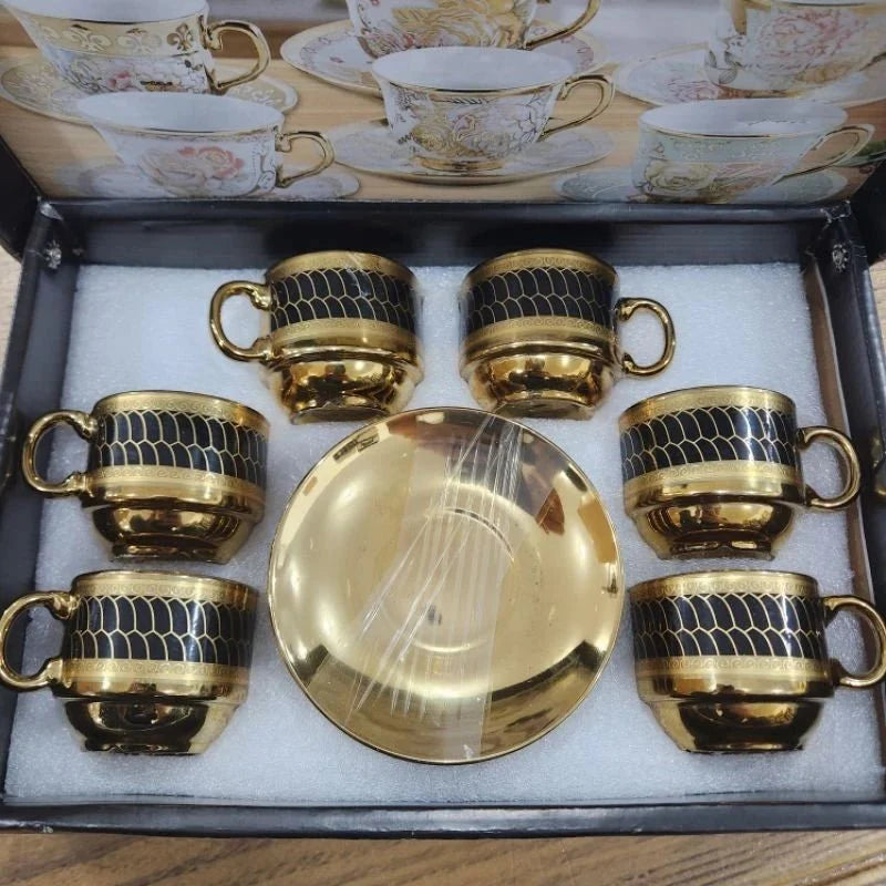 kit de café com 12 peças de Cerâmica em porcelana - ANACARÔ