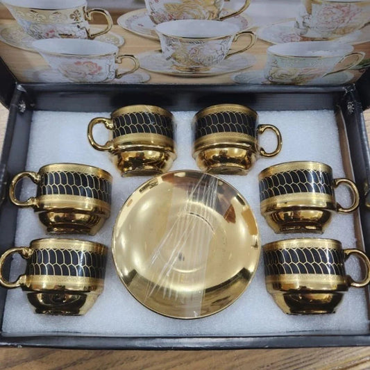 kit de café com 12 peças de Cerâmica em porcelana - ANACARÔ