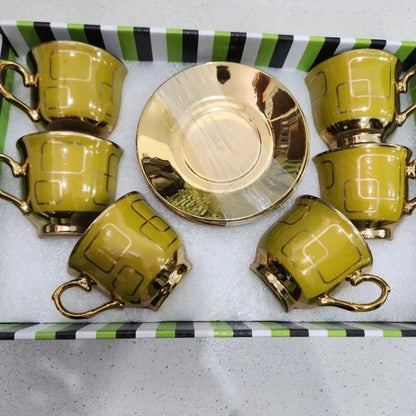 kit de café com 12 peças de Cerâmica em porcelana - ANACARÔ