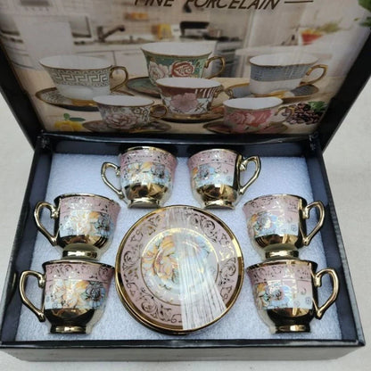 kit de café com 12 peças de Cerâmica em porcelana - ANACARÔ