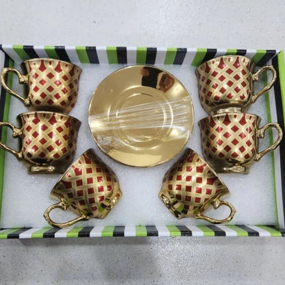kit de café com 12 peças de Cerâmica em porcelana - ANACARÔ