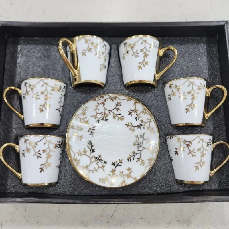 kit de café com 12 peças de Cerâmica em porcelana - ANACARÔ