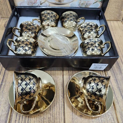 kit de café com 12 peças de Cerâmica em porcelana - ANACARÔ