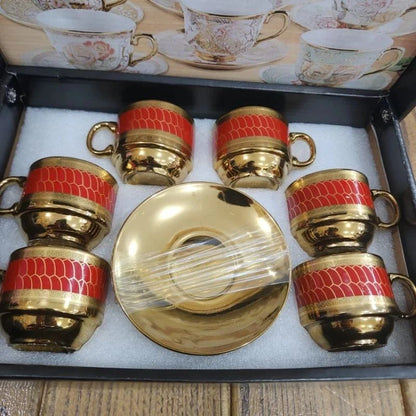 kit de café com 12 peças de Cerâmica em porcelana - ANACARÔ