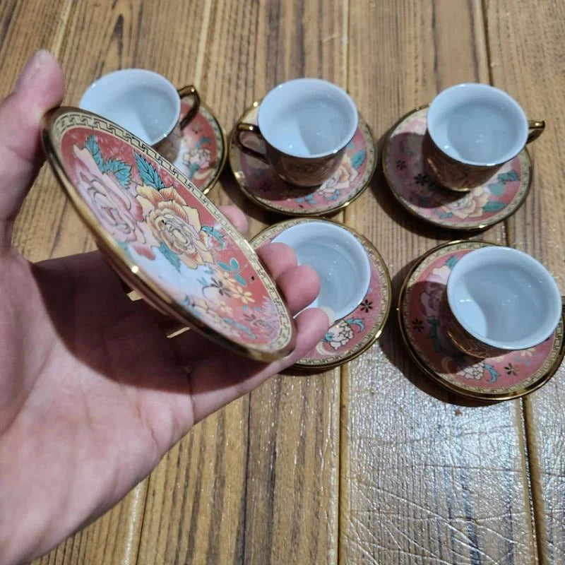 kit de café com 12 peças de Cerâmica em porcelana - ANACARÔ