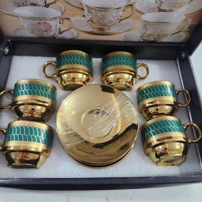 kit de café com 12 peças de Cerâmica em porcelana - ANACARÔ