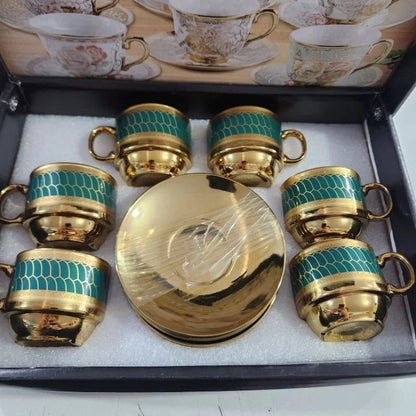 kit de café com 12 peças de Cerâmica em porcelana - ANACARÔ