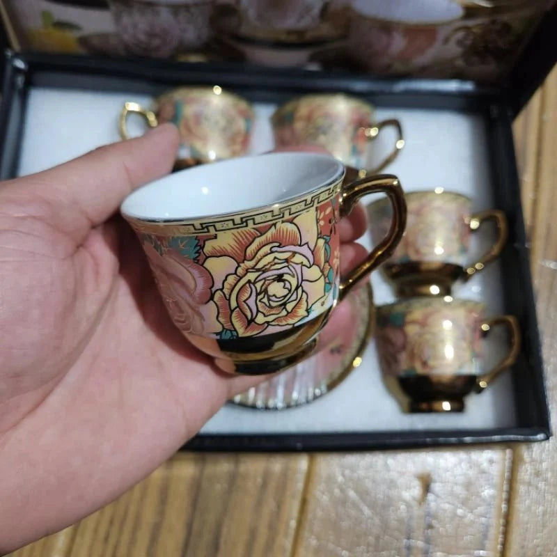 kit de café com 12 peças de Cerâmica em porcelana - ANACARÔ