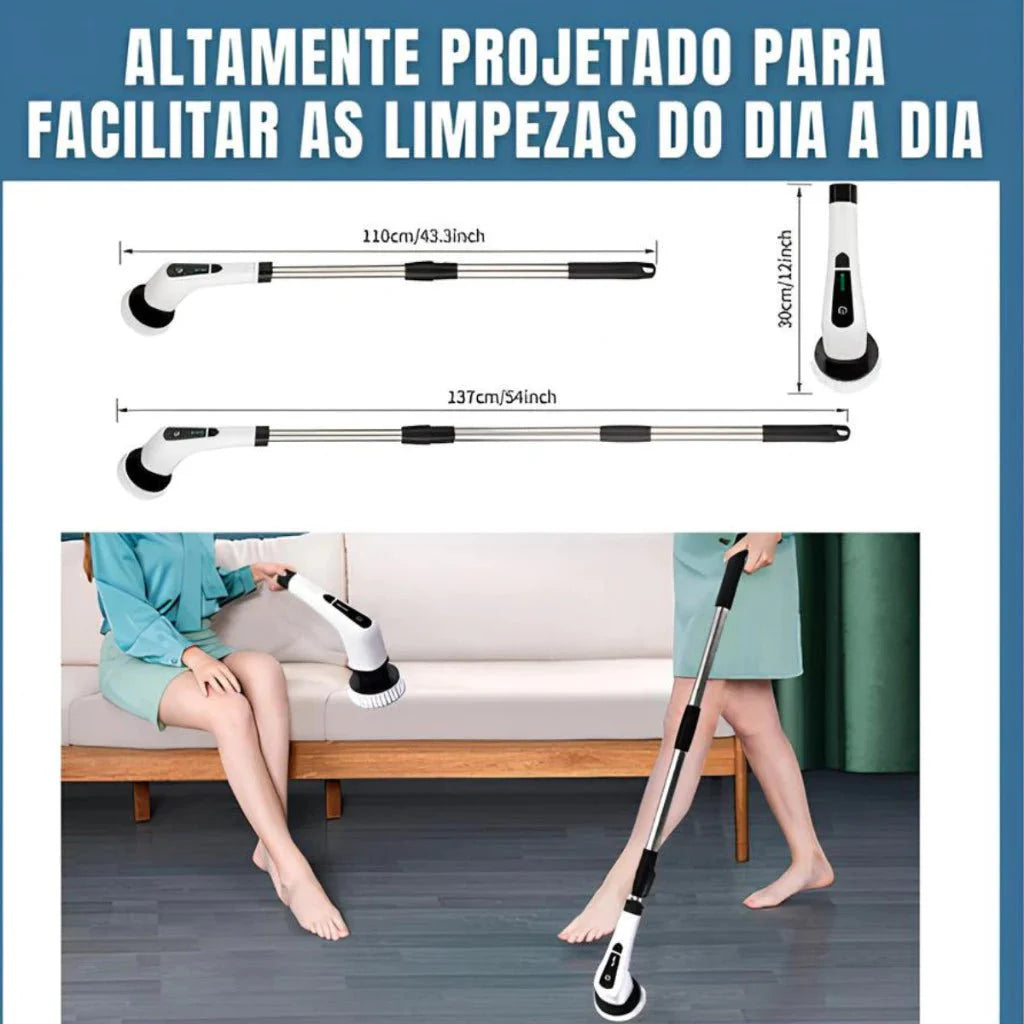 MegaClean© Esfregão Elétrico 9 em 1 + Escova  magica 5 em 1 Por R$ 1,00 Real - ANACARÔ