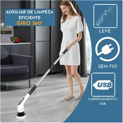 MegaClean© Esfregão Elétrico 9 em 1 + Escova  magica 5 em 1 Por R$ 1,00 Real - ANACARÔ