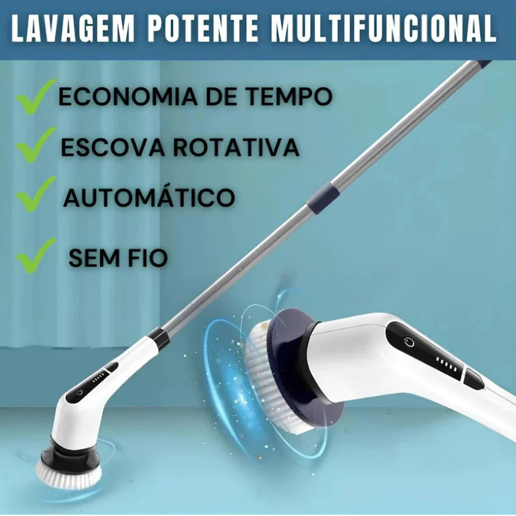 MegaClean© Esfregão Elétrico 9 em 1 + Escova  magica 5 em 1 Por R$ 1,00 Real - ANACARÔ