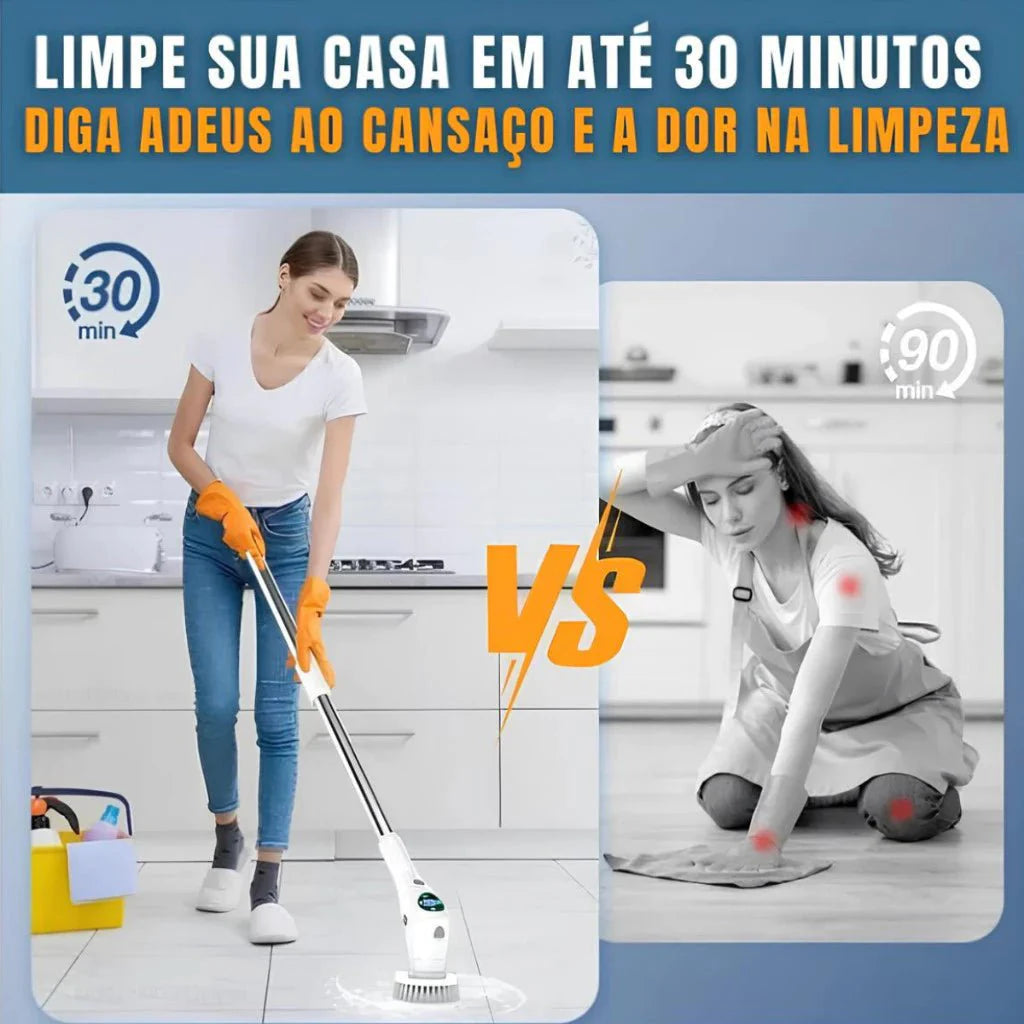 MegaClean© Esfregão Elétrico 9 em 1 + Escova  magica 5 em 1 Por R$ 1,00 Real - ANACARÔ