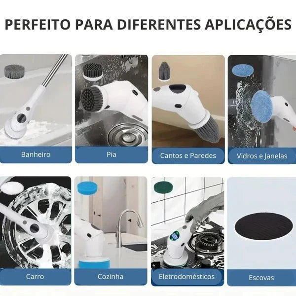 MegaClean© Esfregão Elétrico 9 em 1 + Escova  magica 5 em 1 Por R$ 1,00 Real - ANACARÔ