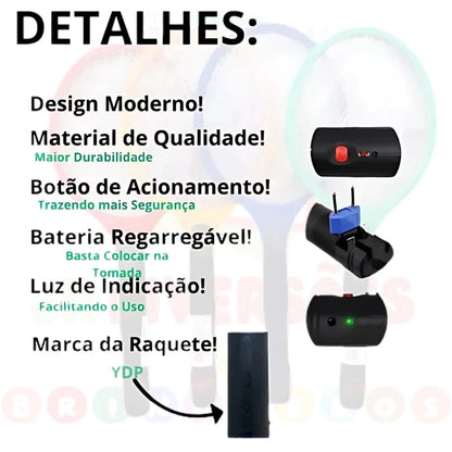 Raquete Eletrica Mata Mosquito  bivolt - ANACARÔ