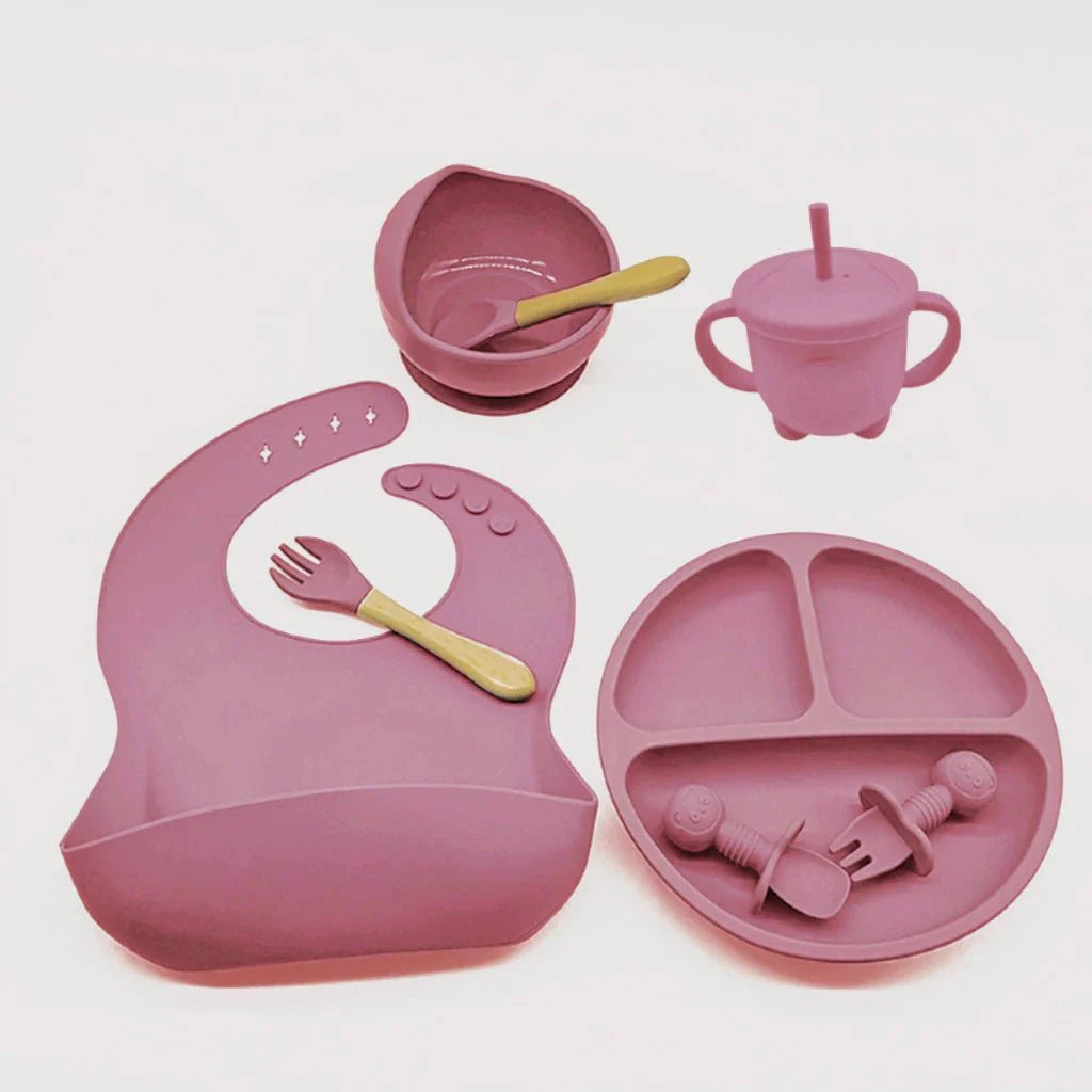 Talheres bebê silicone 8 Peças - ANACARÔ