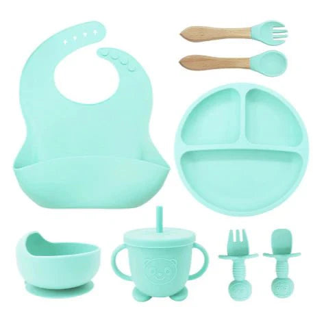 Talheres bebê silicone 8 Peças - ANACARÔ