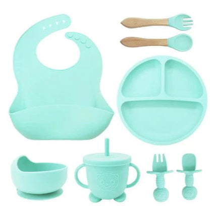 Talheres bebê silicone 8 Peças - ANACARÔ