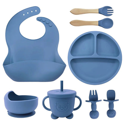 Talheres bebê silicone 8 Peças - ANACARÔ