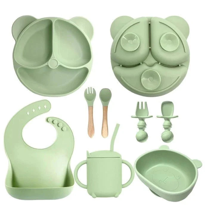 Talheres bebê silicone 8 Peças - ANACARÔ