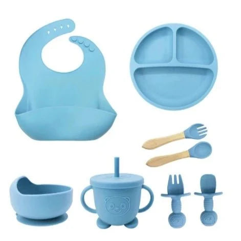 Talheres bebê silicone 8 Peças - ANACARÔ